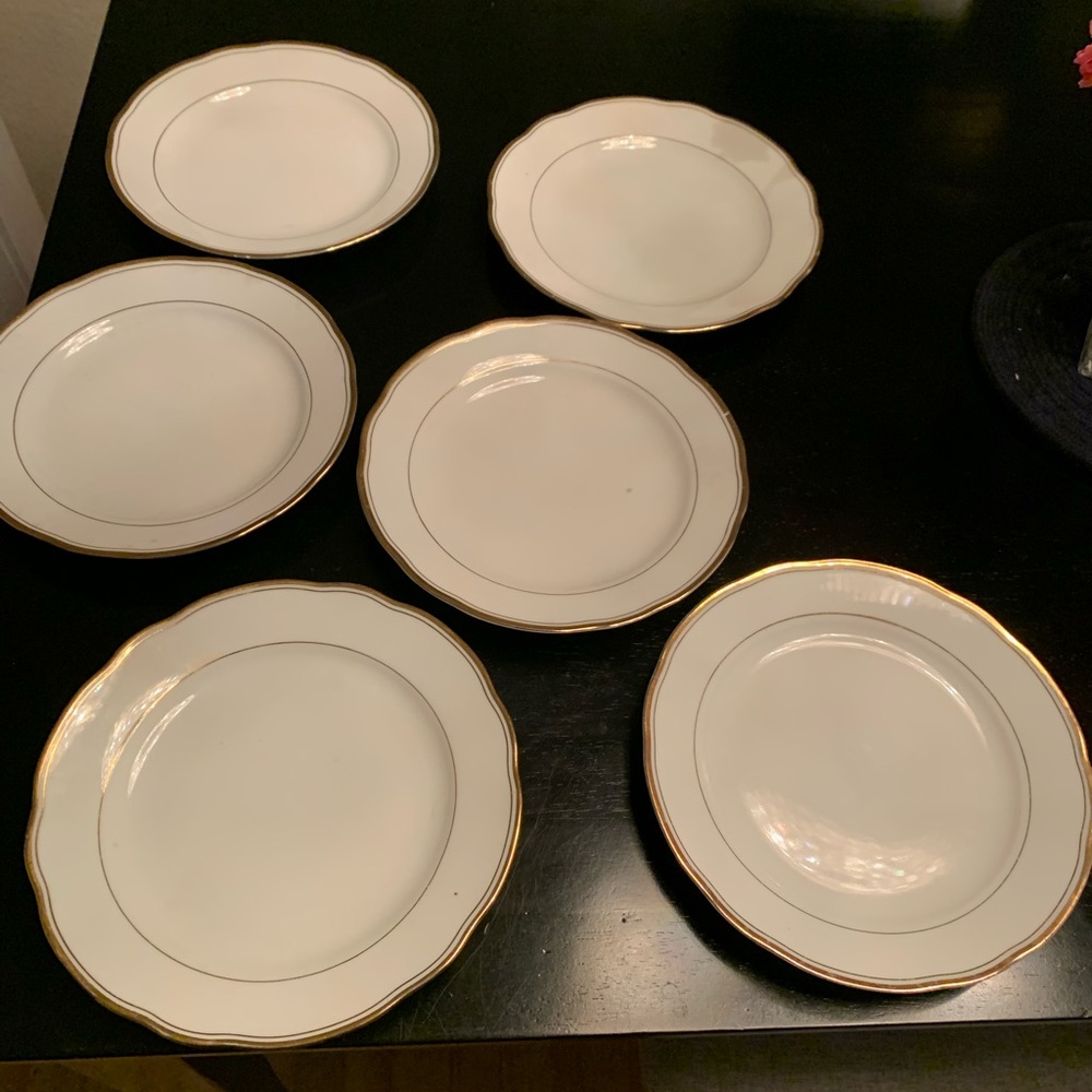 Kahla vintage plates with gold trim set 6 dinner plates 7”